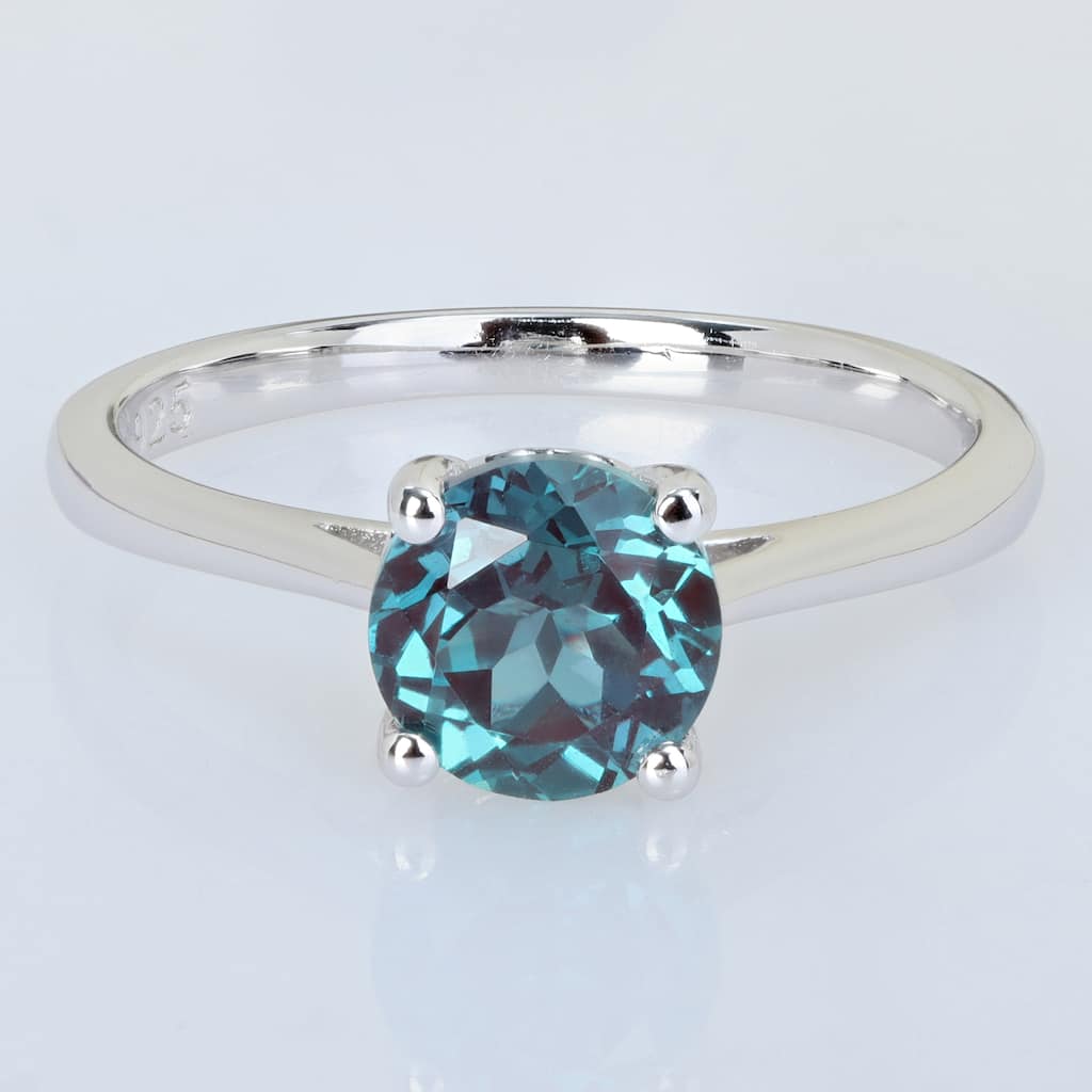 Miadora 1 5/8ct TGW Zambia Created Alexandrite Solitaire Ring Sterling Silver