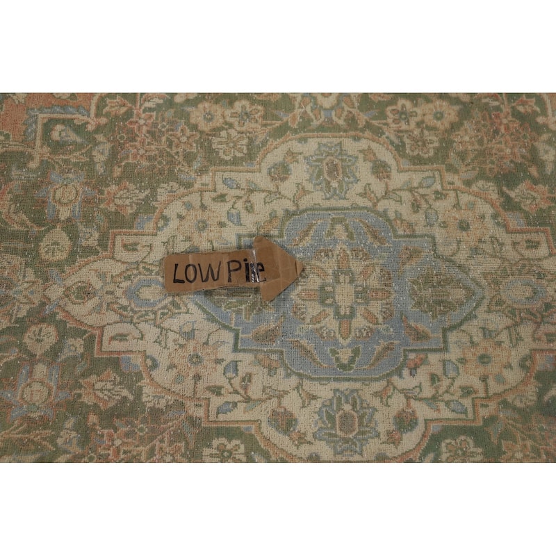 Traditional Large Kashan Persian Rug Hand-Knotted Wool Carpet - 9'7" x 14'4"