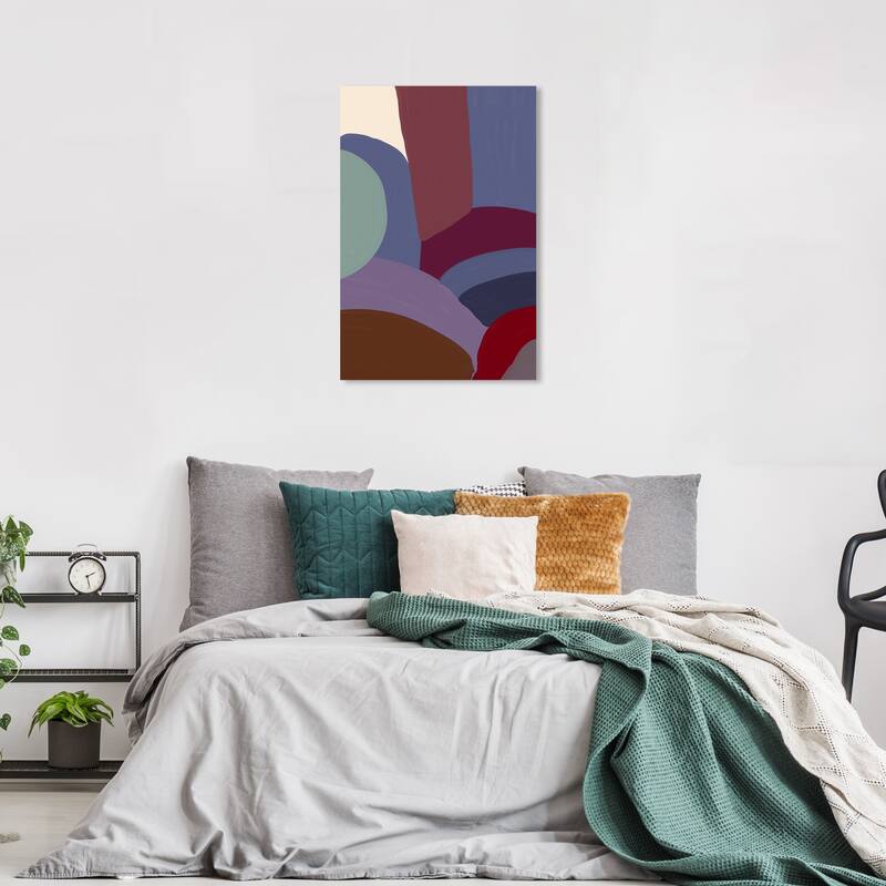 Wynwood Studio Canvas Abstract Connect to Earth Tones Purple and Maroon Modern & Contemporary Wall Art Canvas Print - 36 x 24