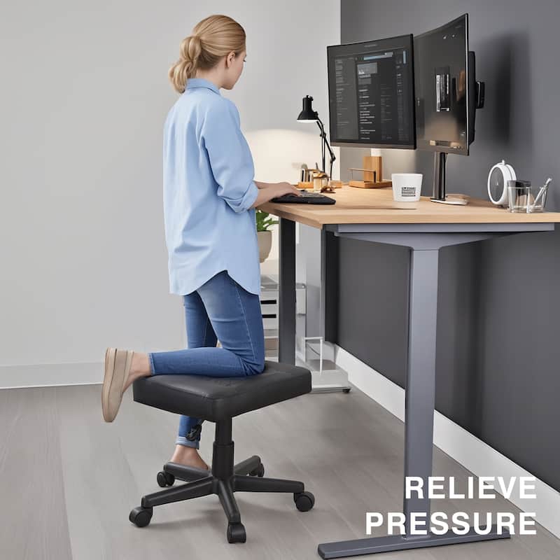 Multi-Use Footrest,Stool Adjustable Height Footrest Ottoman with Wheels, Ergonomic Foot Stool for Home Office