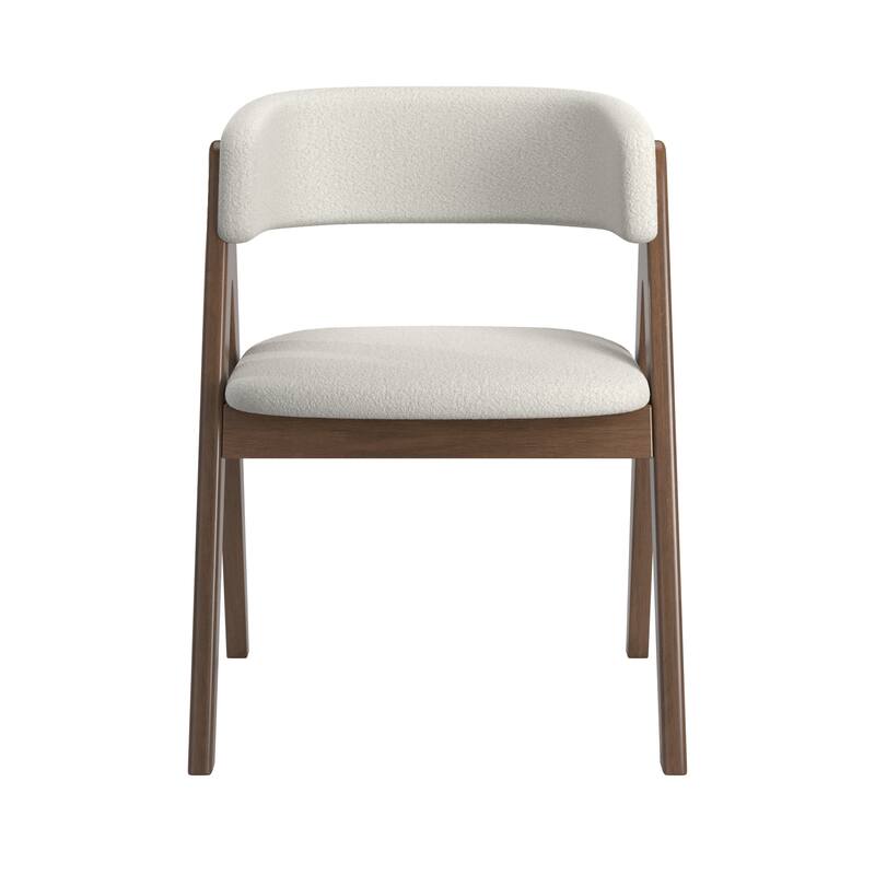 Norvik Boucle and Wood Dining Chairs (Set of 2) by iNSPIRE Q Modern