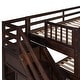 preview thumbnail 12 of 44, Twin over Full L-Shaped Wooden Bunk Bed,Sloping Ladder and Staircase
