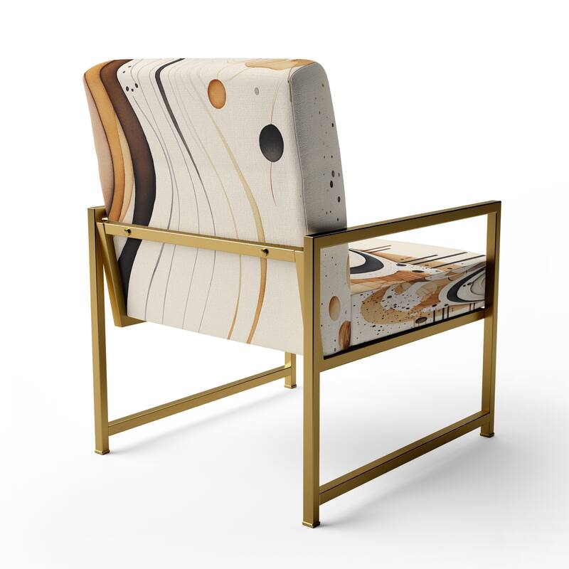 Designart "Brown And Black Movement IV" Upholstered Modern & Contemporary Accent Chair and Modern & Contemporary Arm Chair