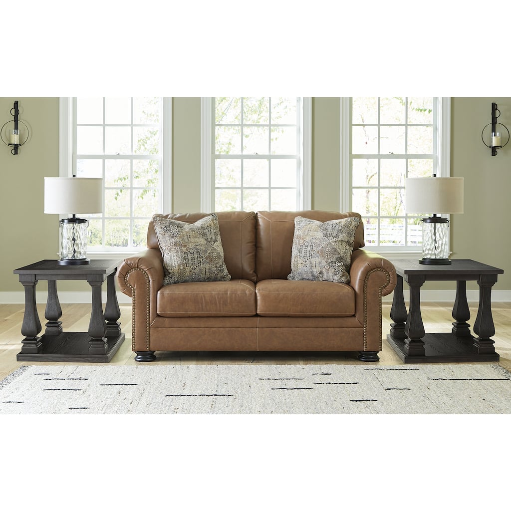 Signature Design by Ashley Carianna Caramel Loveseat - 74"W x 40"D x 40"H