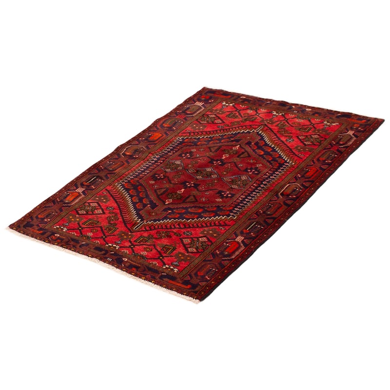 ECARPETGALLERY Hand-knotted Andelz Red Wool Rug - 4'3 x 6'3