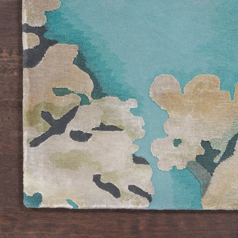 Nourison Prismatic Abstract Floral Textured Water Lily Shimmer Area Rug
