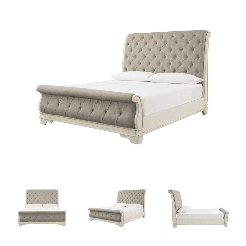Signature Design by Ashley Realyn White/Gray Sleigh Bed