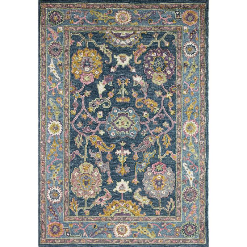 Bashian Nikhil Teal Transitional Area Rug