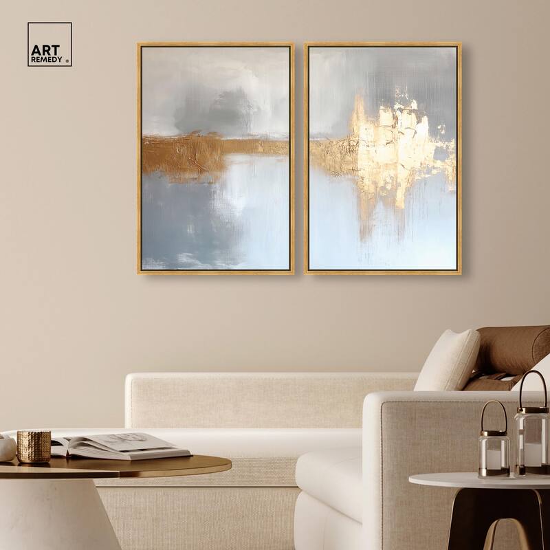 Serenity in Gold I Canvas Set of 2 by Art Remedy