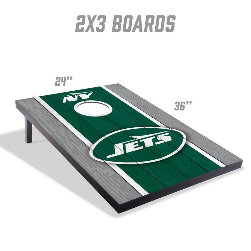New York Jets NFL Compact 2x3 Tailgate Cornhole Board Set