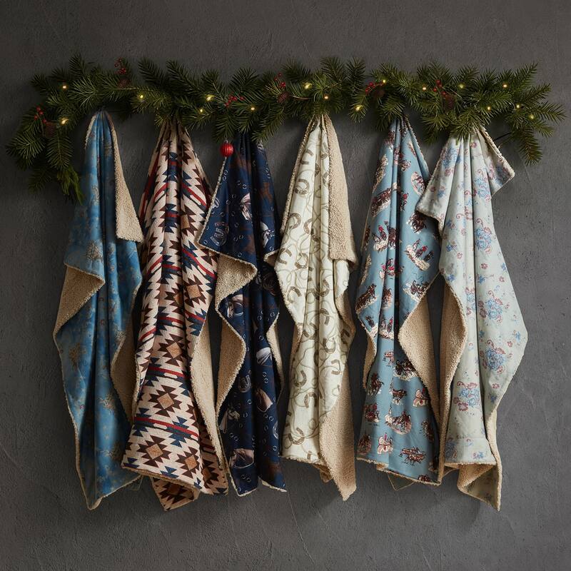 Tasha Polizzi for Paseo Road Western Design Teddy-Backed Bouclé Plush Throw, 50" x 60"