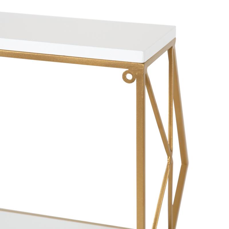 Kate and Laurel Brost Wood and Metal Wall Shelf - 22x8x10.25