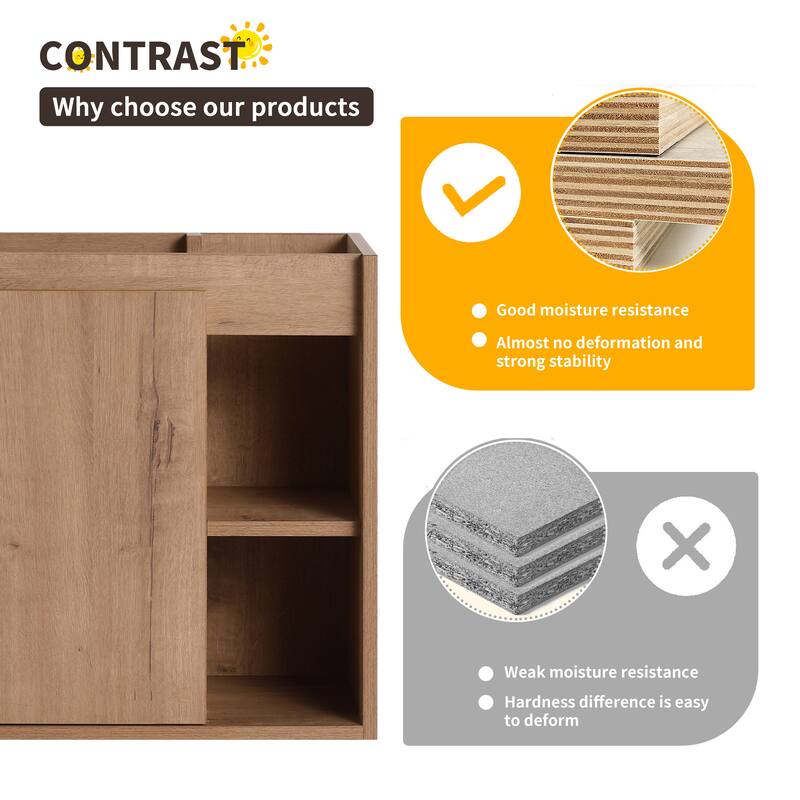 Beingnext 24"/28" Bathroom Vanity with Sink, Floating Bathroom Vanity with Soft Close Door and Shelf