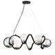 preview thumbnail 1 of 2, Curlicue 8-light 35" Wide Steel Pendant - black / polished nickel black / polished nickel