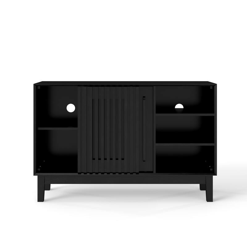 Sliding Door Sideboard Buffet Cabinet TV Console Table with Solid Wood Feet