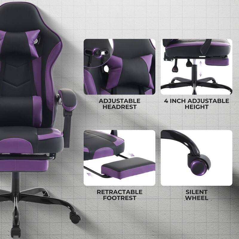 Adults with Footrest Swivel Video Game Chair