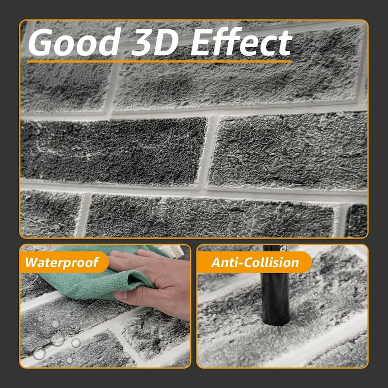 Art3d 20pcs 27.5"x27.5" Self-adhesive Foam Faux Brick Wall Tile Wall Sticker