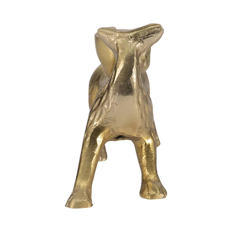 Aluminum Faux Fox-Shaped Taper Candle Holder - Gold, 8 in. - 8.0"