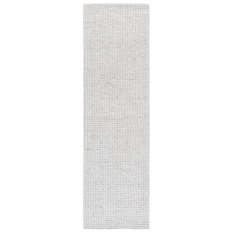 SAFAVIEH Handmade Marbella Besarta Rug - 2'3" x 8' Runner - Silver/Ivory