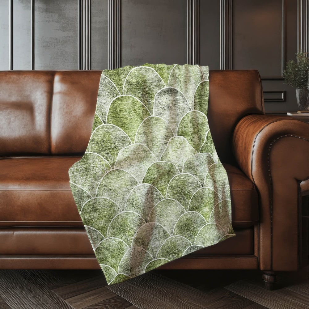 Premium Machine Washable Modern Arches Sherpa Throw Blanket