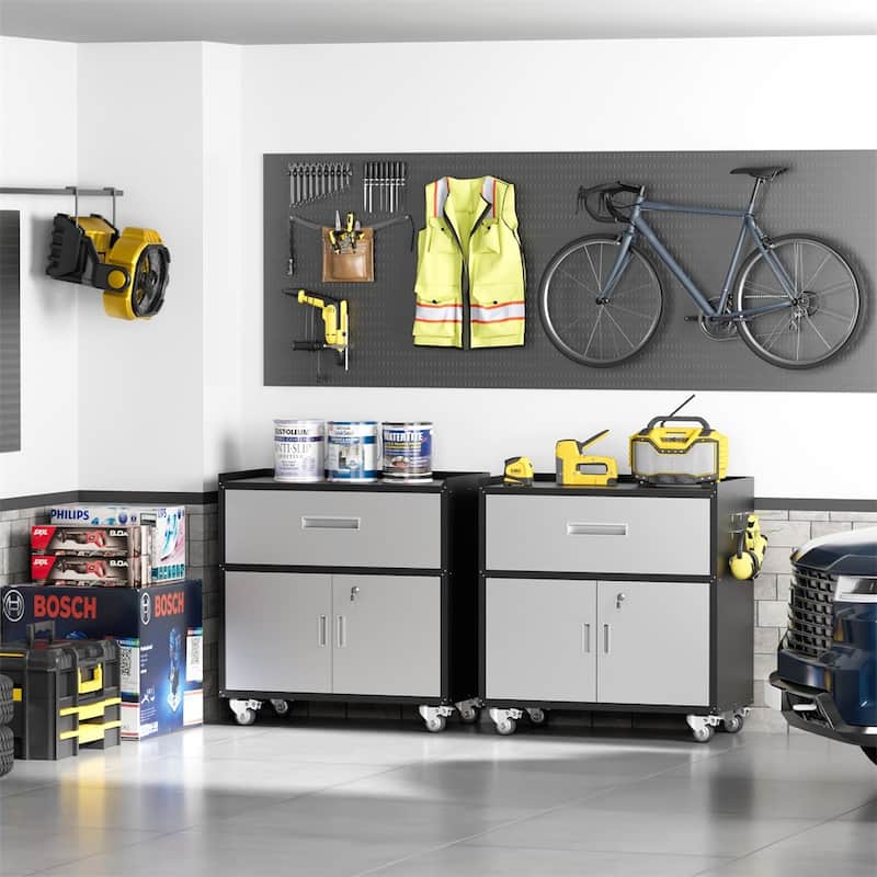 Metal Garage Cabinets,Rolling Tool Cart Boxes with Wheels