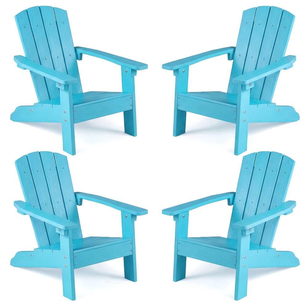 Gymax 4PCS Kid's Adirondack Chair All-Weather HDPE Toddler Lawn Chair