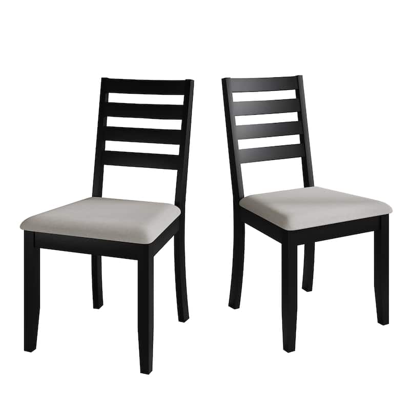 CraftPorch Simple Timeless Wooden Dining Chairs (Set of 2) - N/A - Black