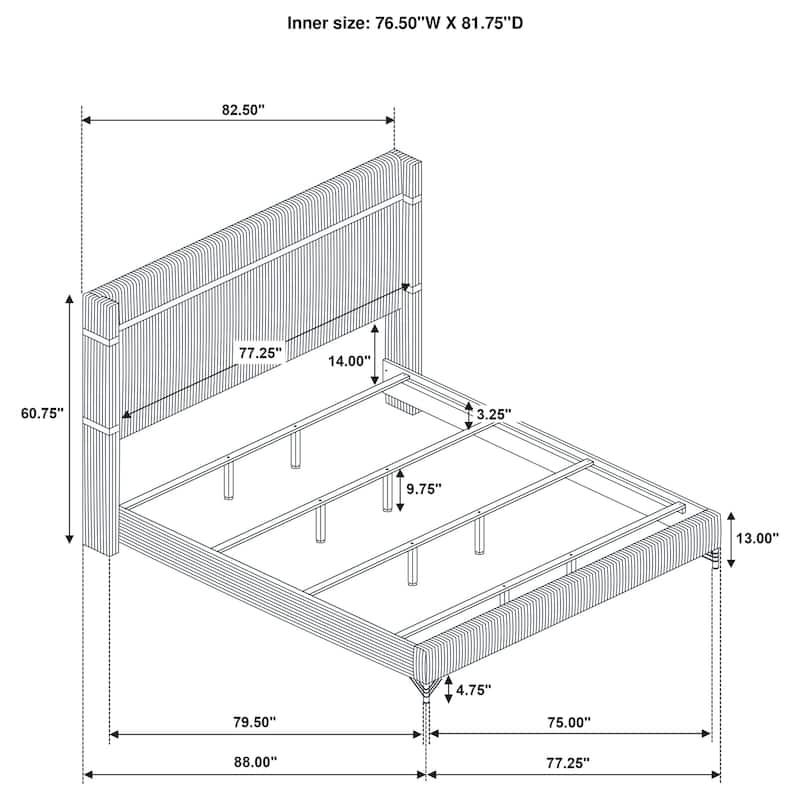 Lucia Bedroom Set Grey and Black