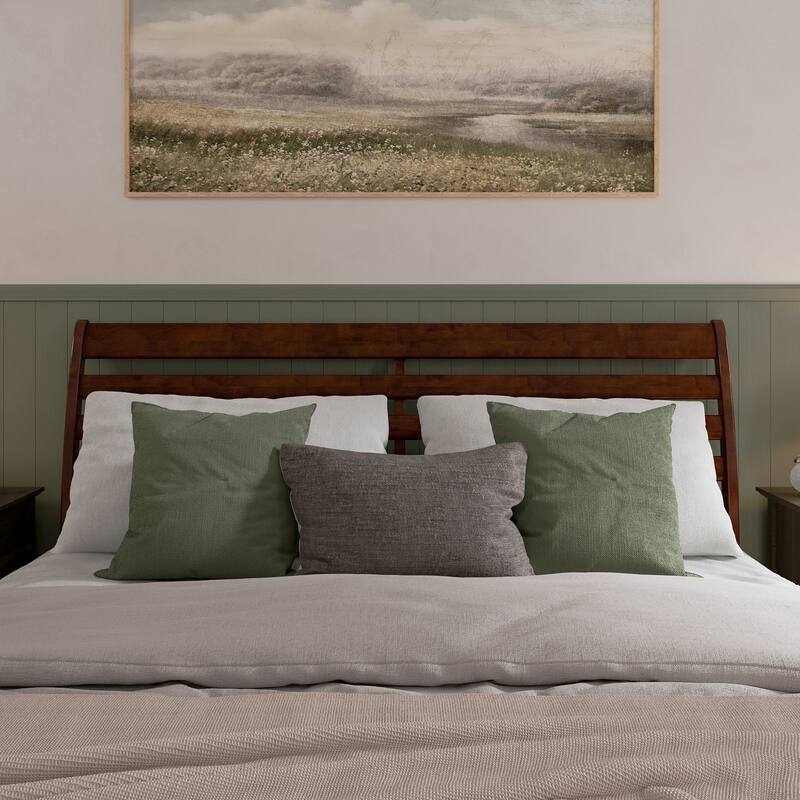 Queen Size Solid Wood Panel Headboard with Modern Straight-Line Design, White Finish for Bedroom Decor