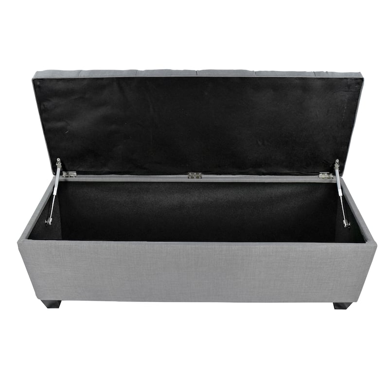 Sole Secret Diamond-tufted Linen Storage Bench