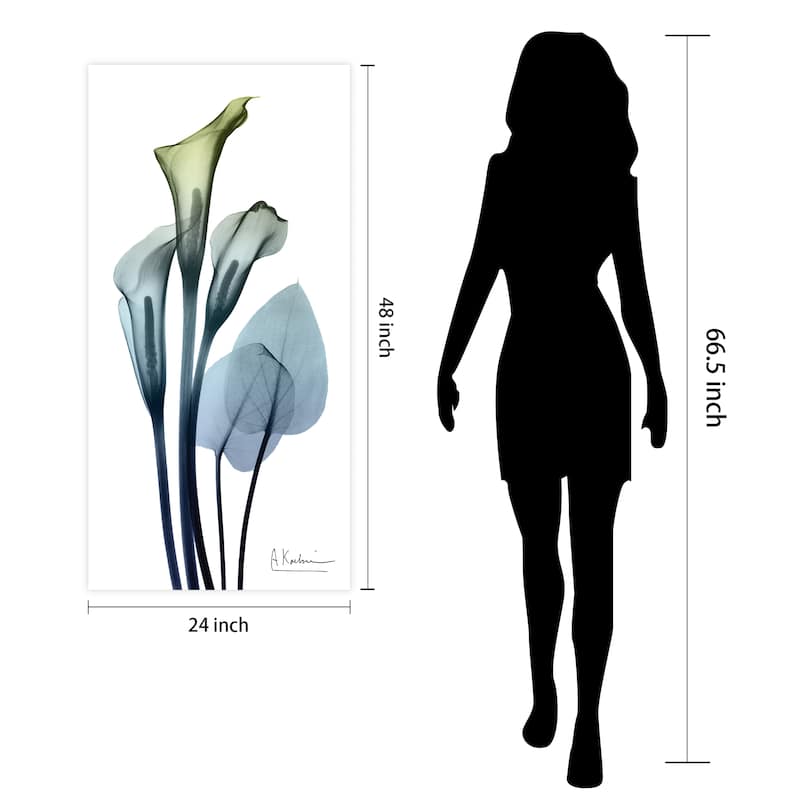 "Calia Lily" Frameless Free Floating Tempered Glass Panel Graphic Wall Art