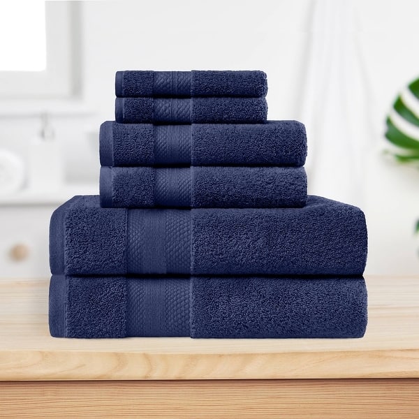 slide 2 of 49, Superior Turkish Cotton 6 Piece Solid Plush Heavyweight Towel Set