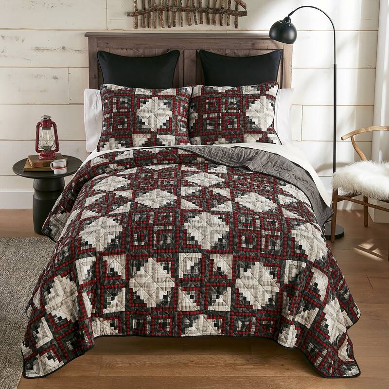 Donna Sharp Log Cabin Star Cotton Quilt Collection - Queen