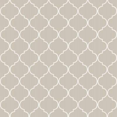 Galerie Wallcoverings Cottage Chic Thin Stripe Quatrafoil ECODECO Material Matte Wallpaper Roll