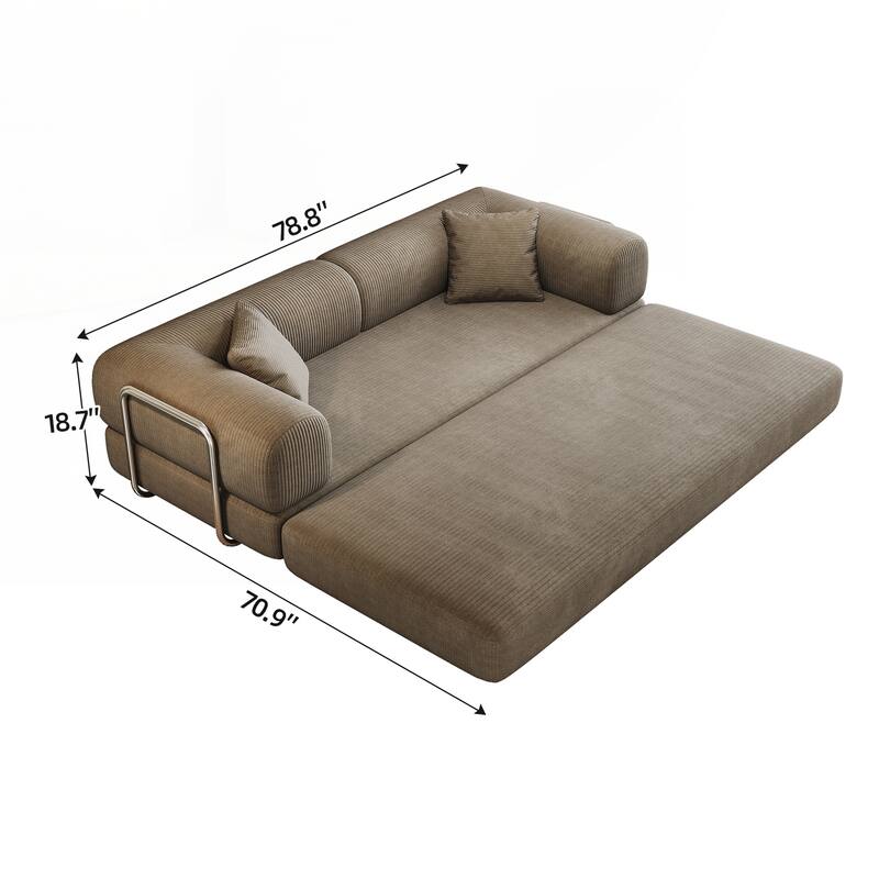 Compression Sofa,Convertible Floor Sofa Bed-with Pillow Back Support Armrest,Comfy Futon Couch Sleeper Bed