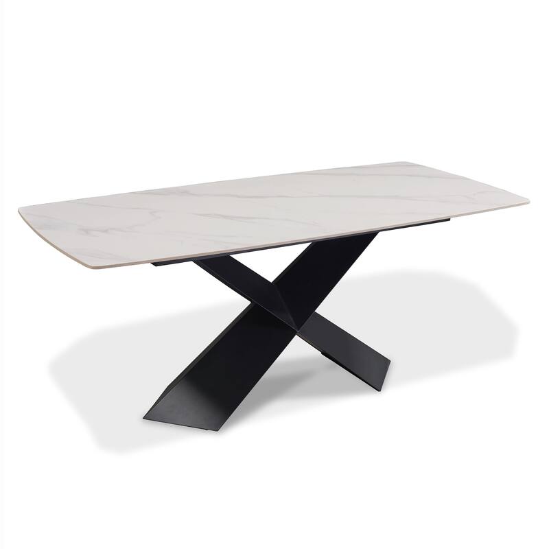 Furniture of America Thalassa Modern 5-Piece Ceramic Top Dining Table Set