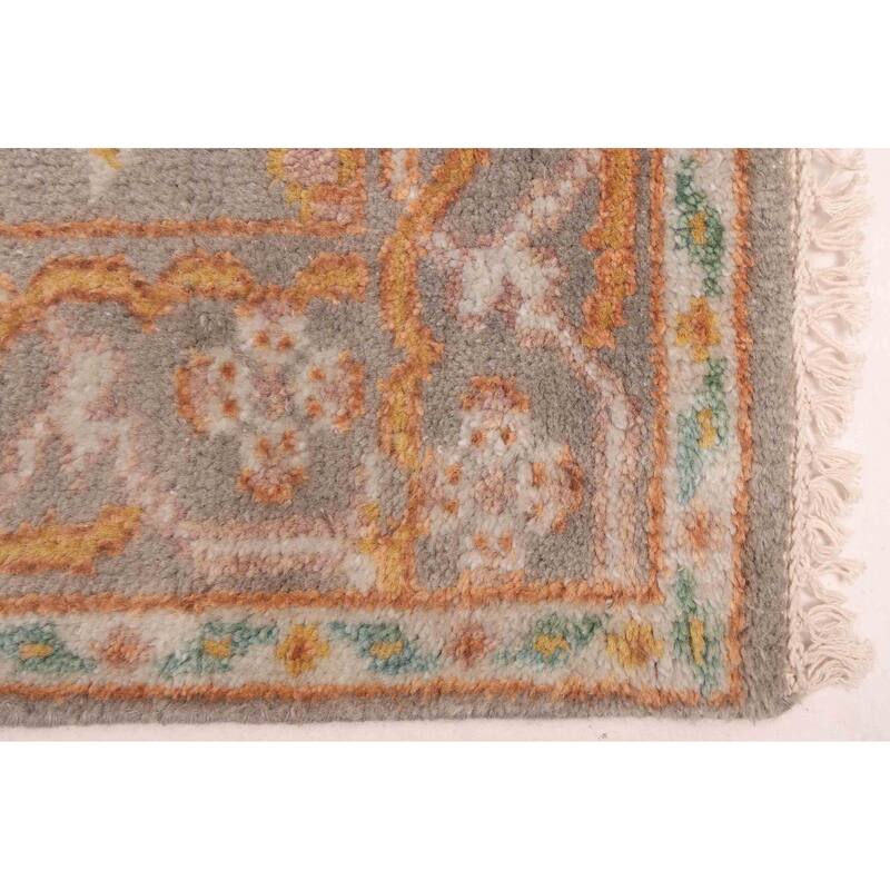 ECARPETGALLERY Hand-knotted Royal Oushak Grey Wool Rug - 2'5 x 5'10