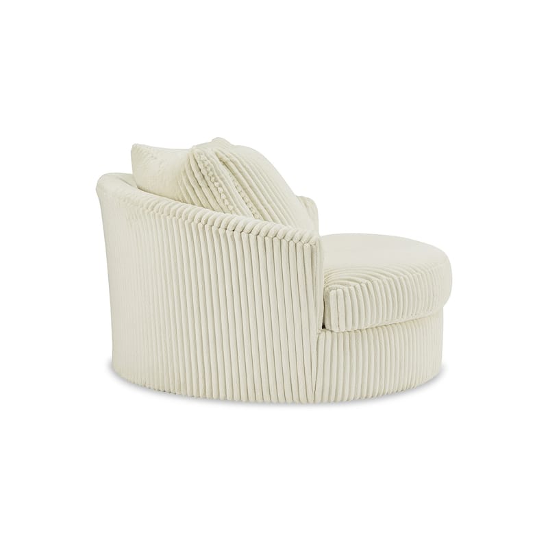 Signature Design by Ashley Lindyn Ivory Oversized Swivel Accent Chair - 58"W x 55"D x 36"H