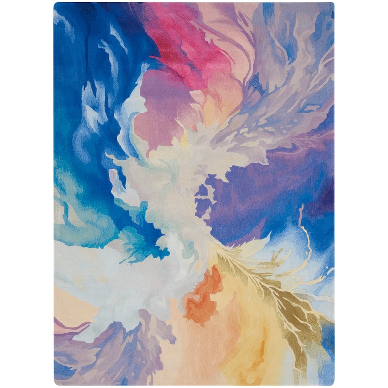 Nourison Prismatic Indoor only Abstract Area Rug - 3' 9" x 5' 9" - Blue/Multicolor - Rectangle