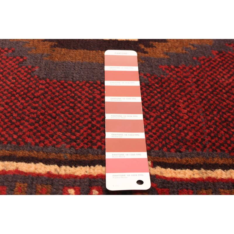 ECARPETGALLERY Hand-knotted Baluch Red Wool Rug - 3'4 x 6'8