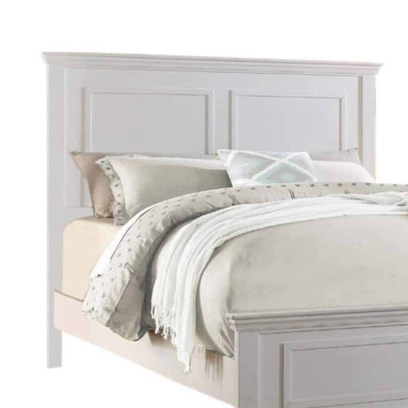 Captivating E.King Wooden Bed, White
