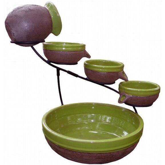 Smart Solar Solar Powered 4 Tier Cascading Fountain Kiwi Rustic Brown 23963R01