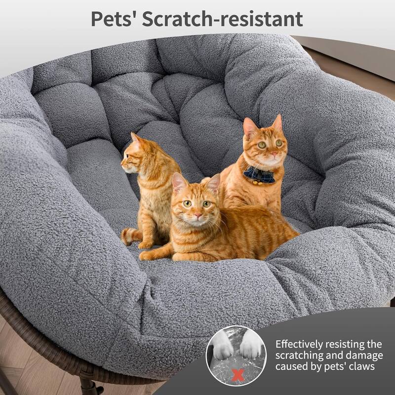 Outdoor rattan rocking chair, padded penguin rocking chair,lounge chair Outdoor for Front Porch,Living Room,Patio,Garden