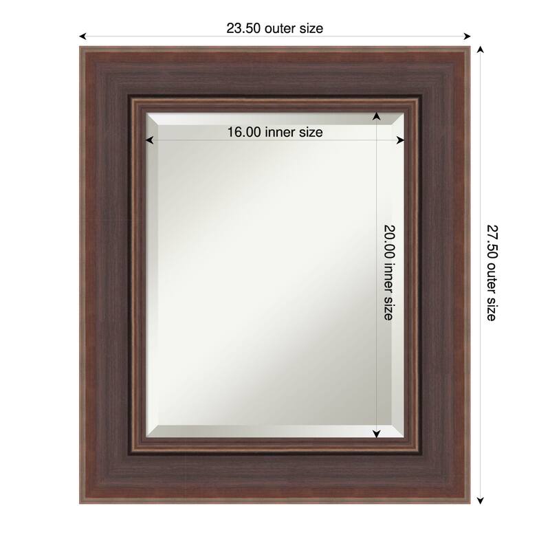 Moab Brown Bronze Beveled Framed Wall Mirror - Moab Brown Bronze - 24 x 28 in