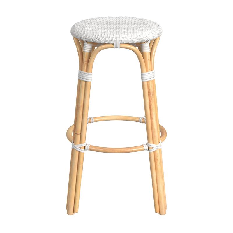 Tobias Rattan Round Bar Stool