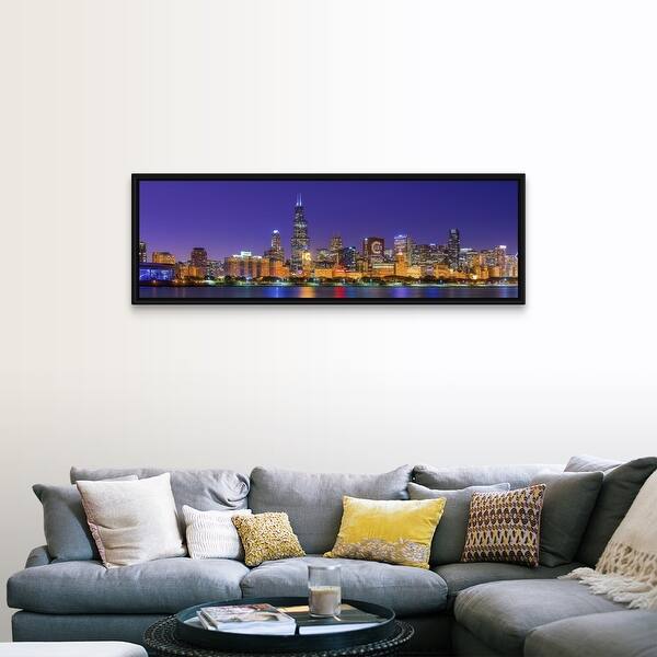Shop Chicago Skyline With Cubs World Series Lights Night Lake