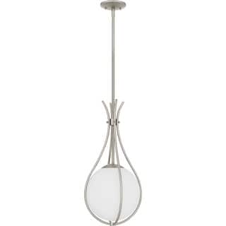 Brushed Nickel One Light Mini Pendant from the Quoizel Pendant Collection