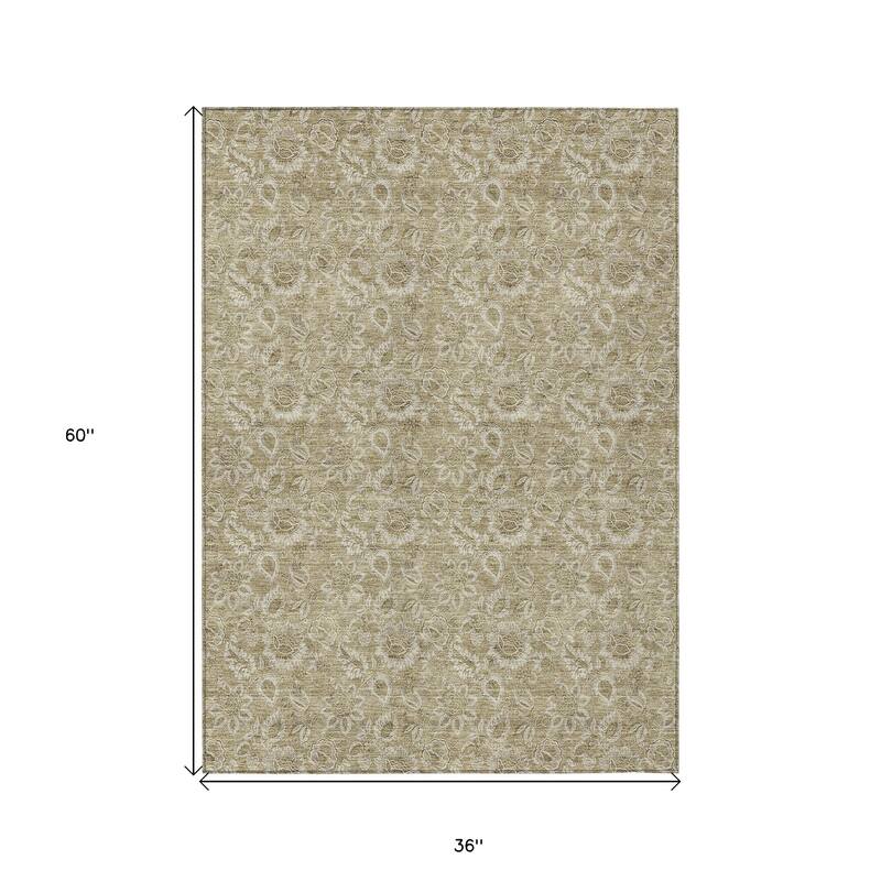 HomeRoots Floral Transitional Rectangle Outdoor Rug