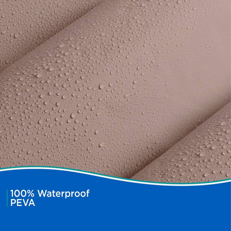 Kenney Lightweight PEVA Shower Curtain Liner and C-Ring Set, 70" W x 72" H