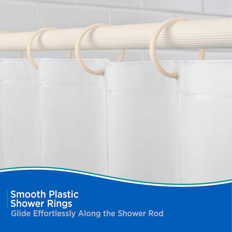 Kenney Smooth Shower Curtain Rings, Set of 12